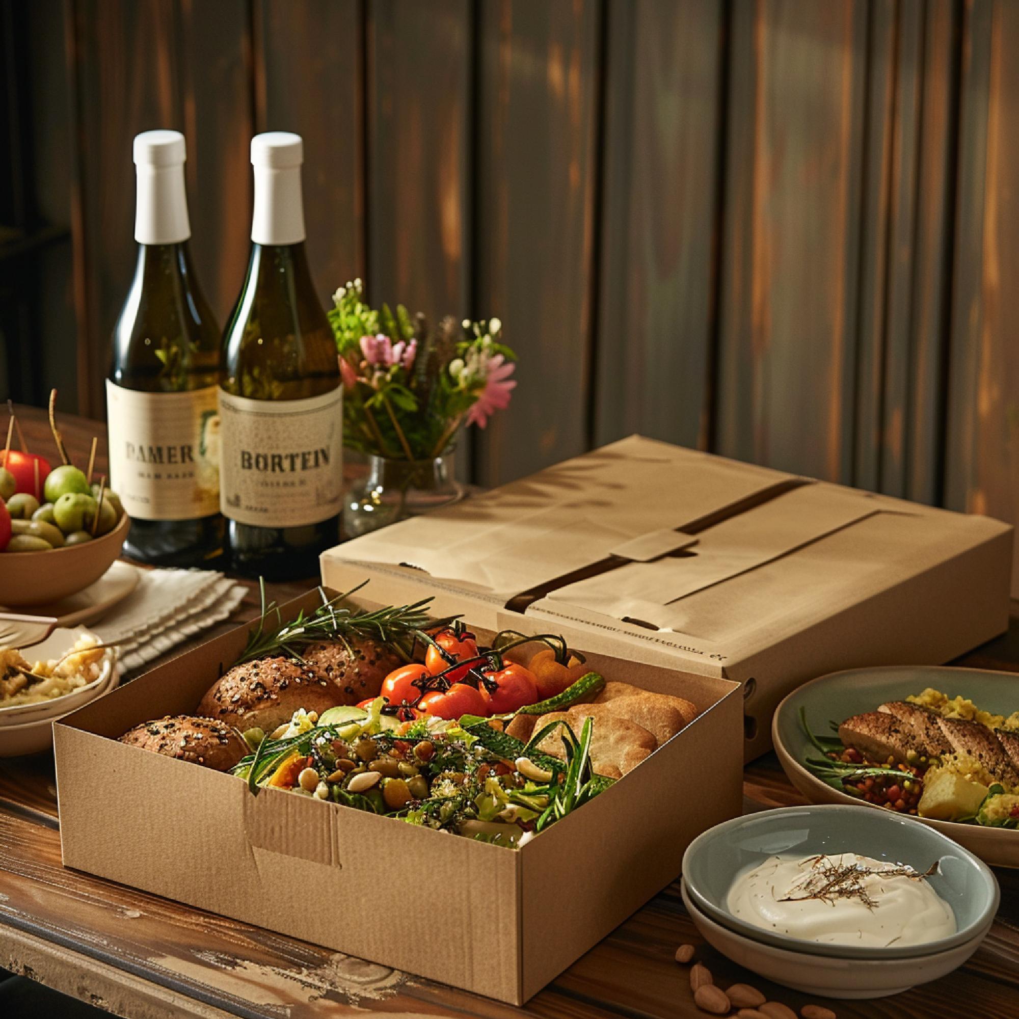 Verpacktes Menüset in elegante Box